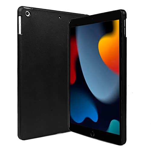 LOOKSEVEN Black Frosted Case for iPad 9th Generation 2021 / 8th Generation 2020/ 7th Generation 2019 10.2'', Slim Soft Transparent TPU Back Cover