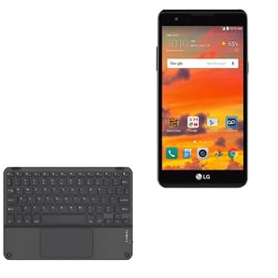 BoxWave Keyboard Compatible with LG X Power - SlimKeys Bluetooth Keyboard with Trackpad, Portable Slim TouchPad - Jet Black