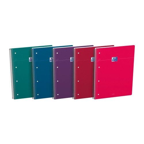 Oxford Cahiers spirales Smart 23 x 29,7 cm - Petits carreaux - 160 pages - Lot de 5