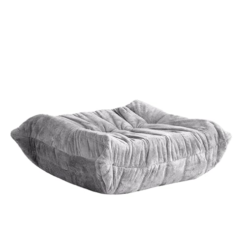 Image of Bean Bag Ottoman, Memory Foam Lazy Bean Bag Sofa, Fireside Chair Foot Rest for Living Room, Bedroom, Dorm, Office(Light Grey)