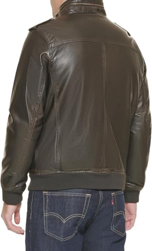 Image of Levi's Men's Faux Leather Aviator Bomber Jacket Coat