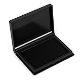 Black Stamp Pad, 4 x 2.5 Inch Premium Quality Ink Pad for Stamps, All-Purpose Felt Pad for Office and Crafting, Works with Rubber and Clear Stamps