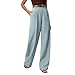 Dress Pants Women Baggy Stretchy High Waisted Casual Slacks Business Work Office Long Pants Belted with Pockets Cozy Casual Cute Slacks Soft Adjustable Loose Fashion Lounge Sweatpants