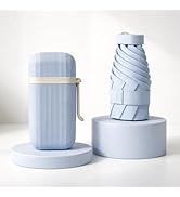 REXERA UV Travel Mini Folding Ultra Compact pastel Umbrella with Case, Manual Open 6 Ribs Lightwe...