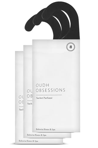 BOHORIA® Duftsachet Duftsäckchen Raumduft Frische Wäsche I Perfekt für den Kleiderschrank, Auto, Schubladen, Schränke Beseitigung von Gerüchen, Raumduft (Oudh Obsessions, 3er Pack)