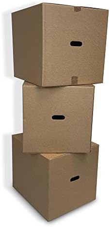SendBike Single Walled 116 Liters Large Storage Box With Handle - General Purpose Cardboard Storage Boxes For Packing, Organizing, Storing & Shipping - H55 x W46 x D46 cm - Pack of 10, Brown