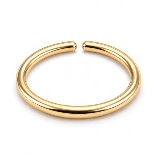 LUCKYJEWUS 12mm Nose Ring Hoop in 14k gold Filled, 20G, Gold Conch Hoop Earring, Thin Conch Piercing Jewelry, Helix Hoops, 20 Gauge Nose Piercings jewelry, Cute Septum Rings, 12 mm 20g