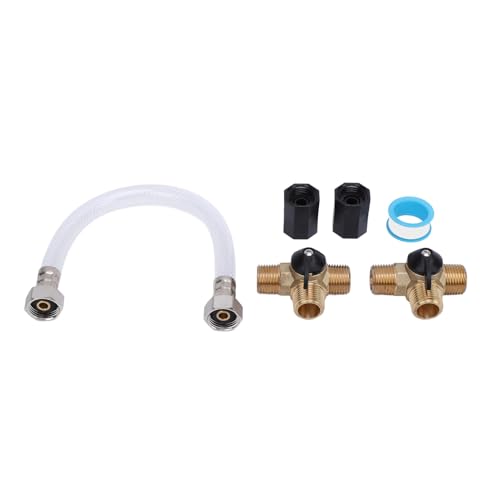 Image of RV Water Heater Bypass Kit, Featuring Robust Brass Valves, Male & Female Connectors, with Intuitive Handle for Easy Operation, Complete Winter Solution
