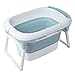 EBTOOLS Vaschetta Bagnetto Pieghevole, Vaschetta Bagnetto per Neonati 0-36 Mesi, Vasca da Bagno Grande con Pattini Antiscivolo, 54x74x44 cm, Blu