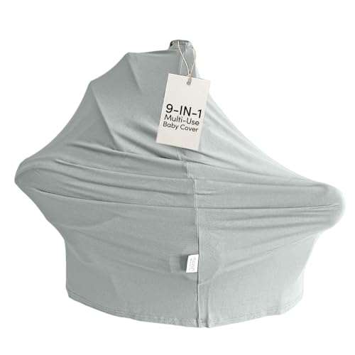 Image of MOZAH Baby Multi-Use Cover: 9-in-1 Baby Carseat Cover, Nursing Cover, Stroller Cover & More. Breast Feeding Essentials and Baby Registry Favorite (Belgian Grey)