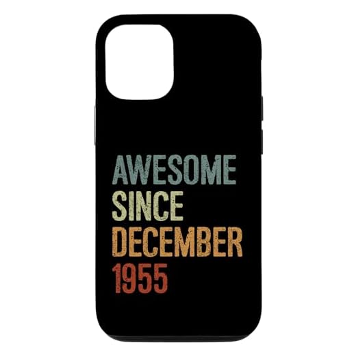 Carcasa para iPhone 14 Impresionante desde diciembre de 1955, regalo de cumpleaños divertido retro