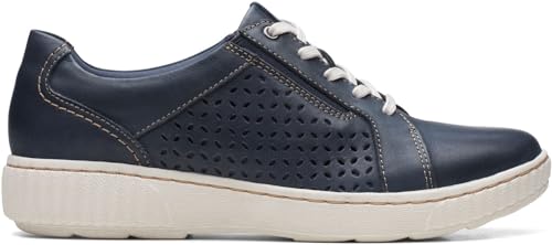 Clarks Collection Women's Caroline Ella Sneaker, Navy Leather, 5 Medium US - image 2