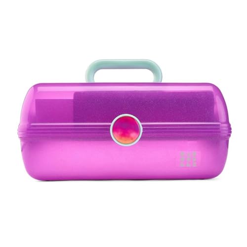 Image of Caboodles On-The-Go Girl Makeup Box, Purple Sparkle, Show Girl Collection, Hard Plastic Makeup Organizer Box, Built-In Mirror, Secure Latch for Safe Travel, Spacious Storage for Large Items