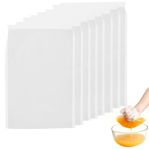 8 Unidades Bolsas De Filtro Reutilizables De Nailon Para Leche Vegetal (20 X 30 cm), Con Cordón, Para Queso, Zumo De Frutas, Café Y Zumo De Verduras.