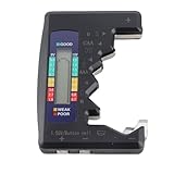 Verificador de bateria universal LCD digital, para testador de bateria de células AA AAA C D 9 V e 1,5 V, medidor de capacidade de baterias recarregáveis para casa (preto)
