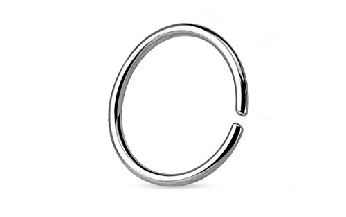 Urban Body Jewelry 18G Stainless Steel Seamless Hoop Ring (5/16" - 8Mm) - Nose, Septum, Tragus, Cartilage Ear Piercing #TOP8