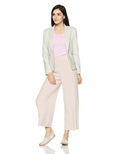 Image of Jockey 1360 Women's Super Combed Cotton Elastane Stretch Slim Fit Striped Round Neck Three Quarter Sleeve T-Shirt