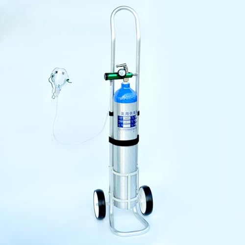 Carro para Cilindros de Acero, Estante de Almacenamiento de Gas, Tanques de pie, Soporte para Cilindros de oxígeno, Carro de Altura Ajustable para Almacenamiento Seguro y Movilidad en el Hog