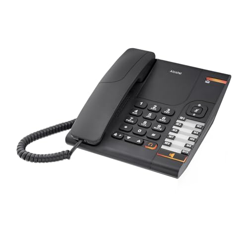 ALCATEL Temporis 380 PRO - Telefono Fisso a Filo Professionale - Biblocco - Vivavoce - Indicatore Luminoso - Volume Regolabile - Richiamata e Mute - Montaggio a Parete - 10 Memorie Dirette - Nero