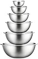 Premium Stainless Steel Mixing Bowls (Set of 6) Stainless Steel Mixing Bowl Set - Easy To Clean, Nesting Bowls for Space Saving Storage, Great for Cooking, Baking, Prepping