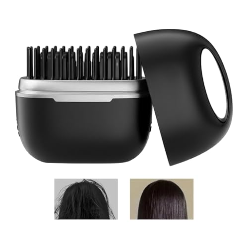 Jiimhte Plancha Alisadora Sin Cable - Peine Anti Escaldaduras - Cepillo Alisador De Pelo Portátil Recargable | Para Viajes, Hoteles, Desplazamiento Diario, Fin De Semana, Vacaciones, Residencia