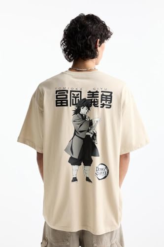 Image of GRECIILOOKS Men's Cotton Blend Oversized Fit T-Shirt Half Sleeve Oversized Round Neck Longline Drop Shoulder | Colorful Printed Men t-Shirt