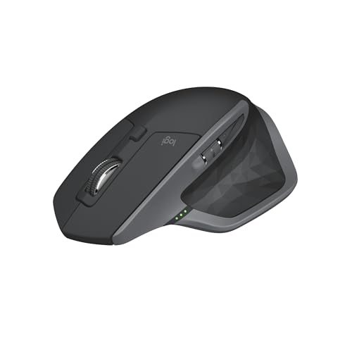 Logitech MX Master 2S Bluetooth Edition Wireless Mouse – Use on Any Surface, Hyper-Fast Scrolling, Ergonomic, Rechargeable, Control Up to 3 Apple Mac and Windows Computers – Graphite
