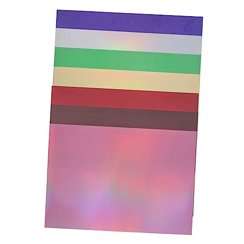 Operitacx 7pcs Sheets Holographic Adhesive Vinyl Sheets Mixed Colors for DIY Crafting for Signs Decals and Banners Easy to Cut and Compatible with All Craft Cutters