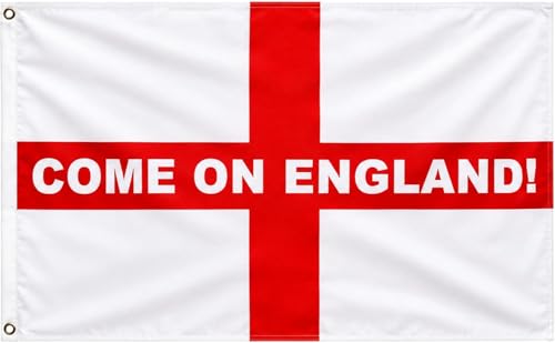 Toyland 5ft X 3ft (150cm X 91cm) St Georges Cross Red & White Come On England! Flag - World Cup Euros Sports Celebrations & English Party Decorations - Football Fans & Supporters Accessories