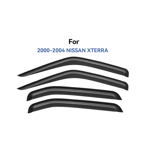 Image of Window Visors Rain Guards for 2000 2001 2002 2003 2004 Nissan Xterra, Out-Channel Window Vent Wind Deflectors Visors Shades for 00 01 02 03 04 Nissan Xterra