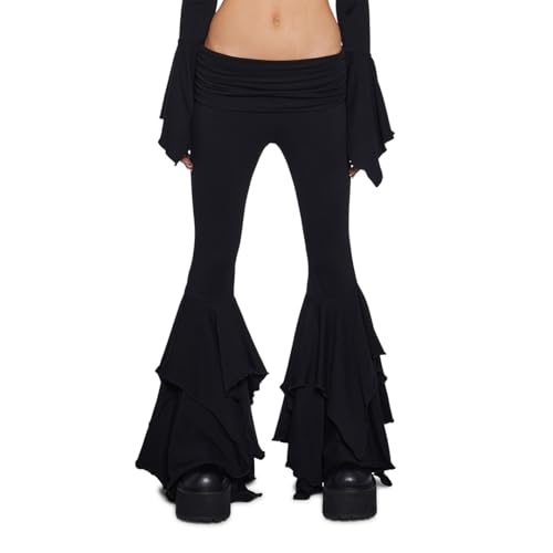 Dolls Kill F is for Fairies Flare Pants by Current Mood - Foldover Waist with Wide Leg and Handkerchief Design