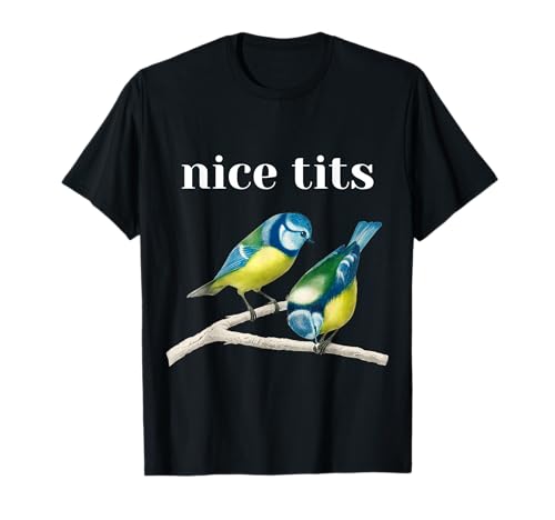 Nizza tette uccelli divertente bird watcher ironico bird watching maglietta