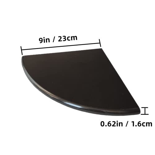 Geoona 9 Inch Black Marble Corner Shower Shelf For Bathroom, Granite Stone Corner Shelves Both Side Polished For Bath Wall Mounted,Tiled Shower Walls (1Pcs - Black) #TOP1