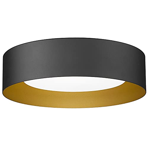 Autelo Led 14" Bedroom Ceiling Light 3000K Dimmable Flush Mount Ceiling Light Fixture With Frosted Glass Shade In Black Metal Finish For Living Room Kitchen Hallway C3336Xs Bk Led #TOP6