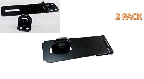 Image of QCAA HASP and Fixed Staple, 3-1 /2 inch, Steel, Black, 2 Pack, Made in Taiwan