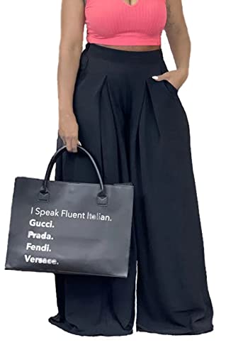 Miiyana Flowy Pants for Women Casual High Waisted Wide Leg