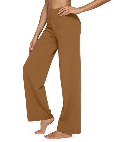 Image of G4Free EverGoing Yoga Pants Women Wide Leg Pants with Pockets High Waist Stretch Dress Casual Sweatpants Petite /Regular /Tall