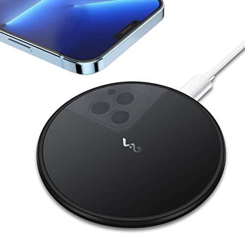Vebach Fast Wireless Charger,15W Max Qi Certified Wireless Charging pad,7.5W for iPhone 13 Pro Max/13 Mini/iPhone 12 Pro Max/11 Pro Max/XR/XS,10W for Samsung S21/S20/Note 10/S10/S9,AirPods Pro - Black