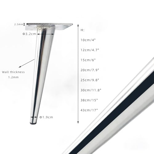 Patas de mesa de 12cm cromadas para renovar el estilo de tu sofá o mueble de salón 3