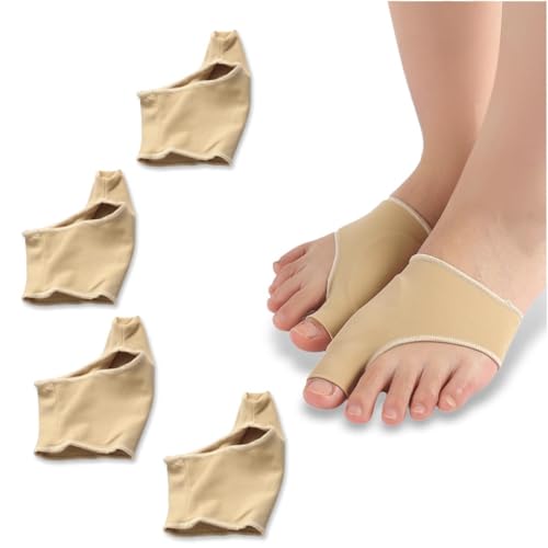 Bunion Foot Cushions，Bunion Correction Cushions,Corrector and Relief Sleeve Set with Gel Pads, relief，support，for Men and Women 4 Piece Set Medium Size (Yellow)