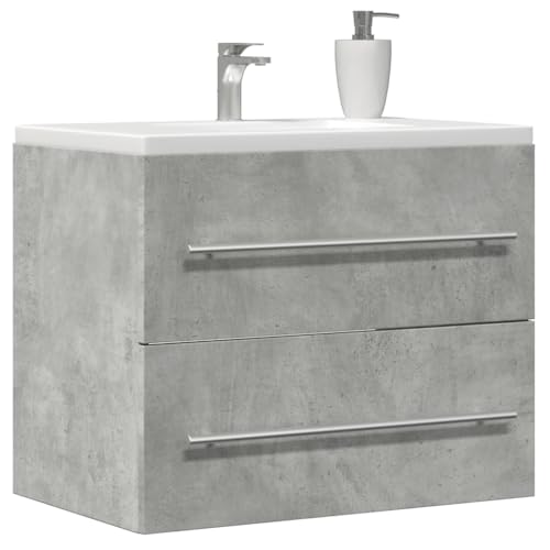 Lauuoeriau Home & Garden,Mueble para fregadero de madera de hormigón, 60 x 38,5 x 48 cm, color gris