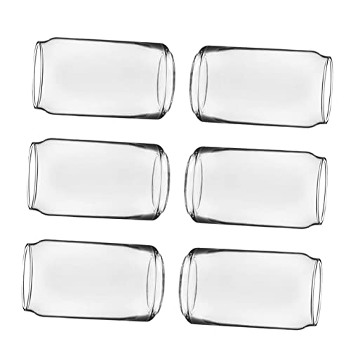 Mikinona 6pcs Glass Water Cup Can Shaped Glasses Clear Coffee Mug Drinking Can Glasses Vodka Glasses Clear Glasses Wine Goblet Beverage Cup Goblet Cup Cocktail Glasses Transparent re-usable