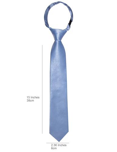 Image of Barry.Wang Boys Ties Pre-Tied Satin Solid Color Kids Tie Pocket Square Set Adjustable Formal Necktie Graduation School