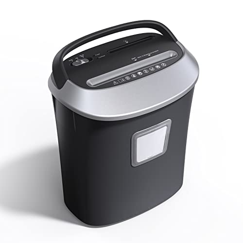 Paper Shredder for Home Office Use, 12-Sheet High-Security, 5.8 Gallons Shredder Cross-Cut Paper/ CD/ Credit Card Shredder with Large Wastebasket Transparent Window,Overload and Overheating Protection