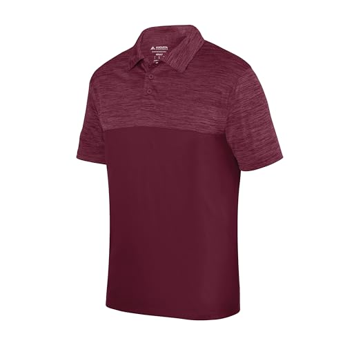 Augusta Sportswear Men's Standard Shadow Tonal Heather Polo, Maroon, 3X-Large