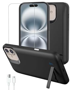Gladgogo iPhone 16 Akkuhülle 8500mAh Schwarz
