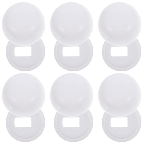 FOMIYES Tapas para Pernos de Inodoro 6 Pares, Tapas de Plástico Redondas a Presión, Accesorio para Fijación del Asiento de Baño, Piezas de Reparación para Baño, Cubre Tornillos de Piso
