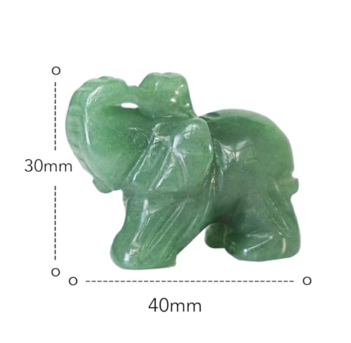 Estatua de Elefante de Jade Verde 1.5 Pulgadas miniatura 2