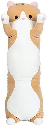 Cute Large Long Cat Stuffed Animal Toy Plush Cat Pillow Hug Pillow Body Pillow (Brown, 43inch)