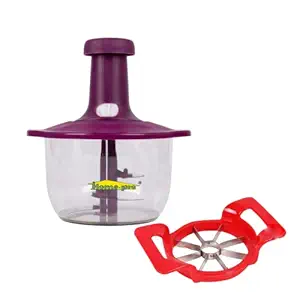 Home-Pro - Apple Cutter & Manual Chopper | Fruits Cutter/Slicer | 1500 ML Hand Chopper | Vegetable Chopper | Ideal for Fruits/Fruits/Dry Fruits - Combo Set